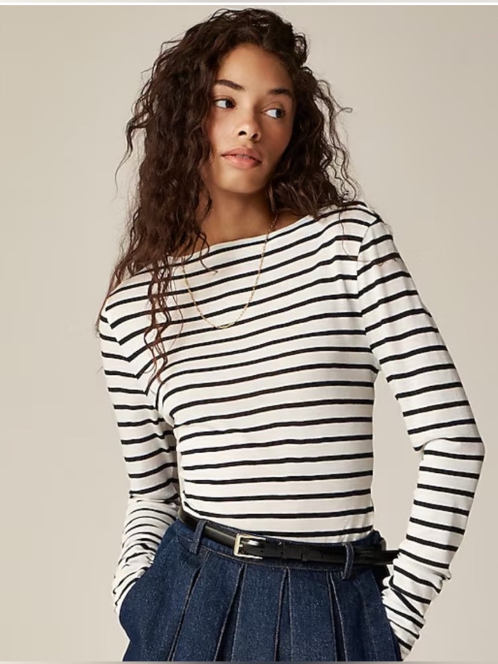 J Crew Striped Long-Sleeve Top